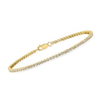 RS Pure by Ross-Simons Lab-Grown Diamond Tennis Bracelet in 14kt Yellow Gold