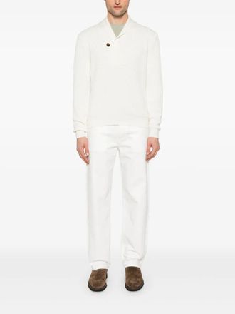 Tom Ford Mens Shawl Collar Knitwear - Ivory Silk - Size EU 50 (Mens)