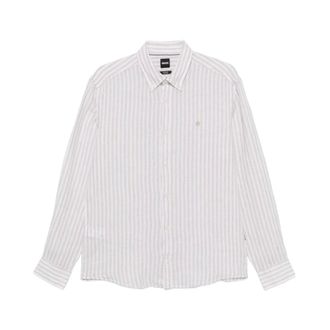 HUGO BOSS Heren, Overhemden, Beige, Maat: 3XL Linnen