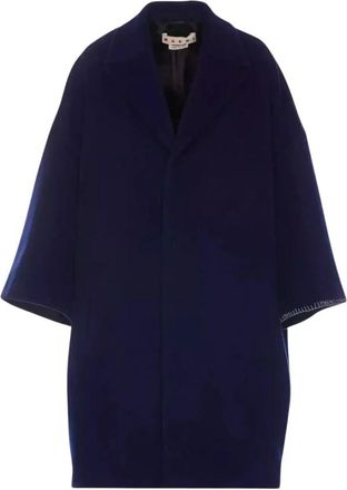 Marni Navy Wollen Jas - Dames - Mantel - Blauw - 2XS - Wol - Jassen