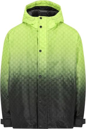 Gucci hooded GG-pattern jacket - men - Nylon - 50 - Green
