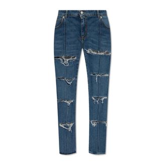 Alexander McQueen Versleten jeans - Dames - Slim Fit Jeans - Blauw - W26 - Jeans