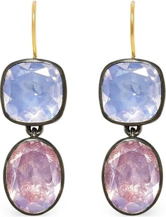 Larkspur & Hawk Orecchini Luzia con gemme ovali e a cuscino - Argento