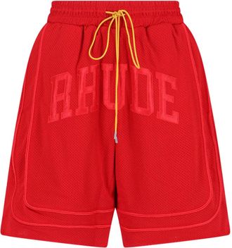 Rhude Red Straight-Leg Shorts With Classic Waistband