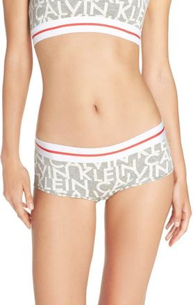 Calvin Klein Modern Logo Panties in Grey Heather Logo Print at Nordstrom, Size Small