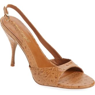 Jeffrey Campbell Triomphe Slingback Sandal in Tan Ostrich at Nordstrom, Size 7.5