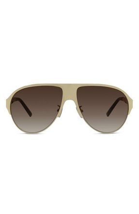 Givenchy 57mm Gradient Pilot Sunglasses in Gold /Gradient Brown at Nordstrom