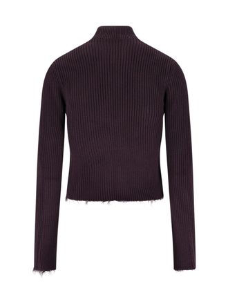 Maison Margiela Ribbed Crop Sweater - Brown