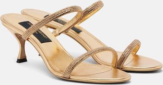 Dolce & Gabbana Crystal-embellished satin mules