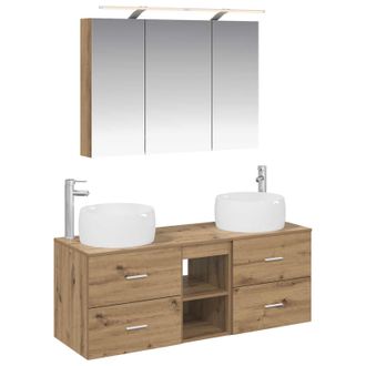 vidaXL Juego De Muebles De Ba&ntilde;o 4 Pcs Roble Artesanal Vidaxl