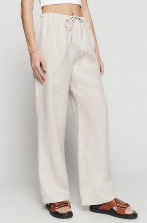 Reformation Olina Tie Waist Pants in Oatmeal at Nordstrom, Size X-Large