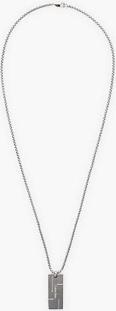 Calvin Klein Geometric Grid Pendant Necklace