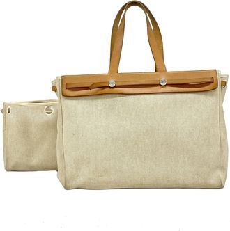 Herm&egrave;s Natural Toile H Tote Bag (Pre-Owned)