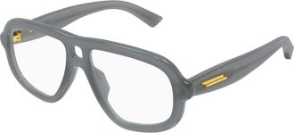 Bottega Veneta Bv1495O Aviator Frame - unisex - Accessoires - Grijs - Maat: 53 MM