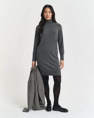 GANT Women Knitted Superfine Lambswool Dress (XXL) CHARCOAL MELANGE