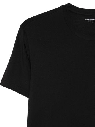 Emporio Armani Crew Neck Embroidered Logo T-Shirt - Black