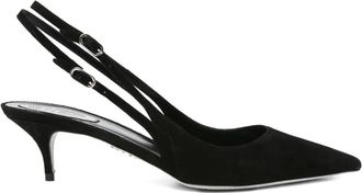 Rene Caovilla 60 mm slingback pumps met puntige neus en hak - Zwart