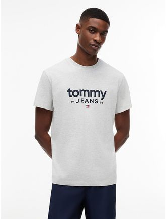 Tommy Hilfiger Mens Tommy Jeans Logo Slim Fit T-Shirt - Grey - XXL
