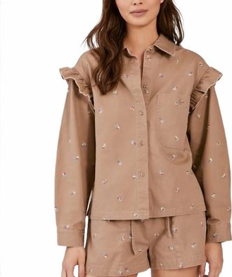 Something Navy Magnolia Shirt Jacket In Tan