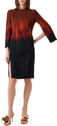 Akris Fuego Wool Blend Double Face Dress in Coffee-Vicuna at Nordstrom, Size 10