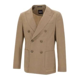HUGO BOSS Hugo, Blazers, male, Brown, Size: L P-Hanry-DB-WG Blazer