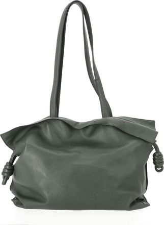 Loewe Loewe Large Flamenco Clutch Bag in Olive Nappa Calf Leather