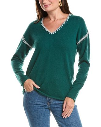 Johnny Was The Whipstitch V-Neck Cashmere Pullover