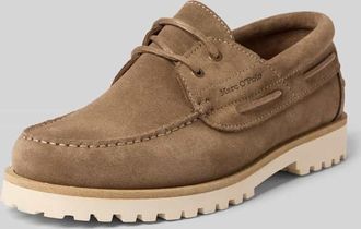 Marc O'Polo Schn&uuml;rschuhe aus Veloursleder Modell LEVI 1B in Taupe, Gr&ouml;&szlig;e 40