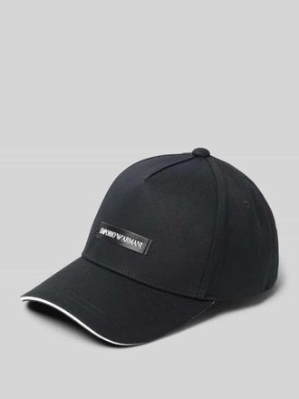 Emporio Armani Base Cap aus reiner Baumwolle mit Logo-Patch in Black, Gr&ouml;&szlig;e 1