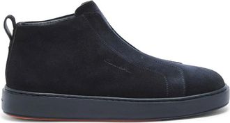 Santoni Slip-on Sneaker - Heren - Enkellaarsjes - Blauw - 44 EU - Su&egrave;de - Schoenen