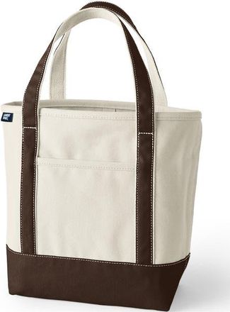 Lands End Open Top Canvas Tote Bag in Natural/brown Root at Nordstrom, Size Medium