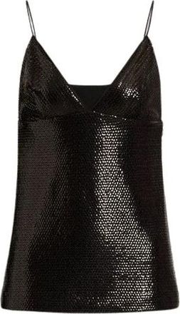 Alberta Ferretti Tops, Dames, Zwart, M, Pailletten, Glanzende paillettentop met spaghettibandjes