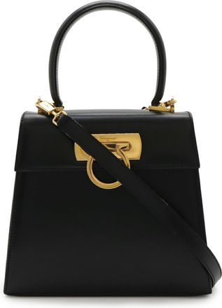 Ferragamo Gancini Leather Handbag Shoulder Bag (Pre-Owned)