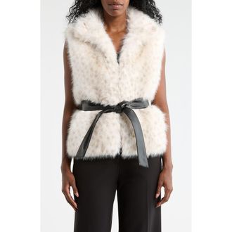 La Fiorentina Short Faux Fur Vest in Beige at Nordstrom Rack, Size Medium
