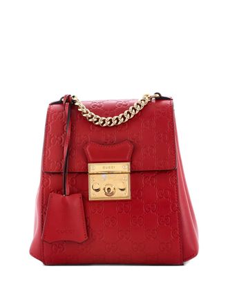Gucci Padlock Guccissima Leather Mini backpack - Rosso