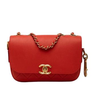 Chanel Pre-owned Vintage Flap Shoulder Bag - Dames - Pre-owned - Rood - Maat: ONE Size Leer