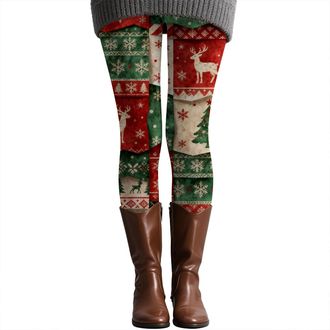 Generic Womens Christmas Leggings UK,Womens Christmas Costume Leggings Workout Running Tights Yoga Pants Xmas Pajama Bottoms Soft Comfy Family Holiday Casual 