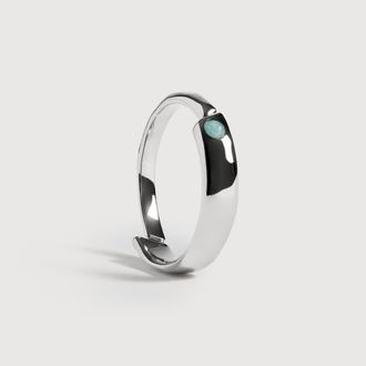 Monica Vinader Sterling Silver Amaia Gemstone Stacking Ring Amazonite