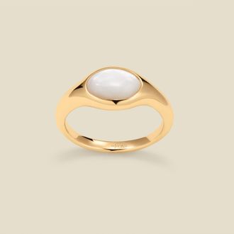 Made by Mary Mother of Pearl Signet Ring