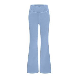 Generic Jeans for Women UK High Waisted Slimming Pockets Denim Fitness Flared Pants for Womens Elastic Tight Fitting Sports Yoga Outerwear Casual Pants Straig