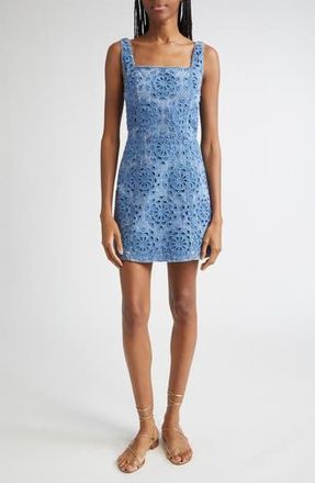 Alice & Olivia Maryann Floral Cutout Sleeveless Dress in Avery Blue at Nordstrom Rack, Size 12