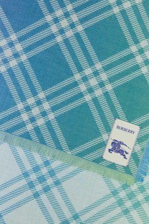 Burberry Unisex Gradient Scarf Blue Wool Silk