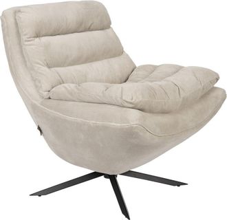 Dutchbone Sillón de Pana Beige Giratorio