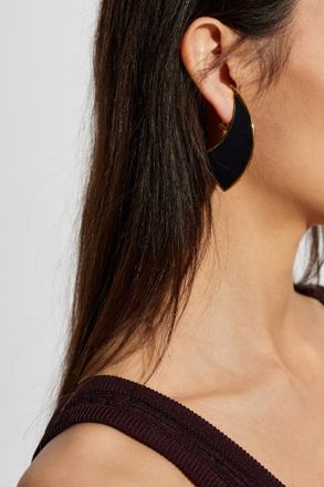 Alaia Clips With Leather Finish, Womens, Black