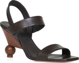 Max Mara Womens Leather Sandals Wkaaffetto Dark Brown