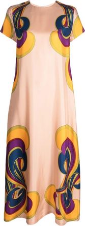 La DoubleJ Swing graphic-print dress - women - Silk - M - Pink