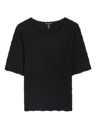Eileen Fisher Bubble jacquard crew-neck top - Nero
