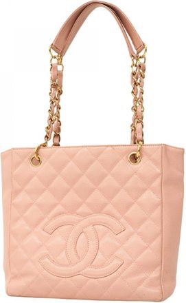 Chanel Pink Grained Calfskin Tote Bag (Pre-Owned)
