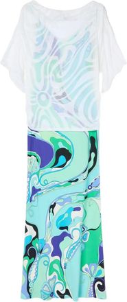 Pucci abstract-print jersey dress - Bianco