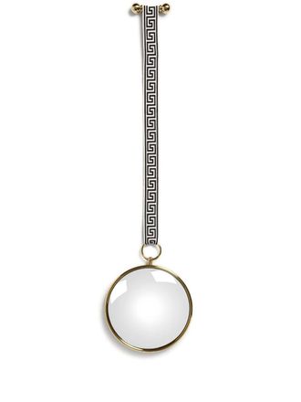 Fornasetti convex mirror with velvet ribbon - unisex - Velvet/glass/Brass - One Size - Gold